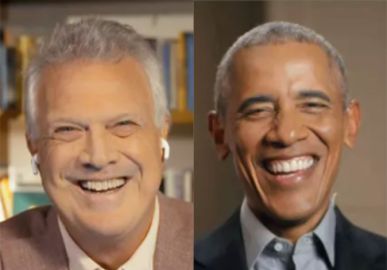 Pedro Bial entrevista Barack Obama, ex-presidente dos Estados Unidos, após dizer que tinha o <I>sonho</I> de conversar com o político