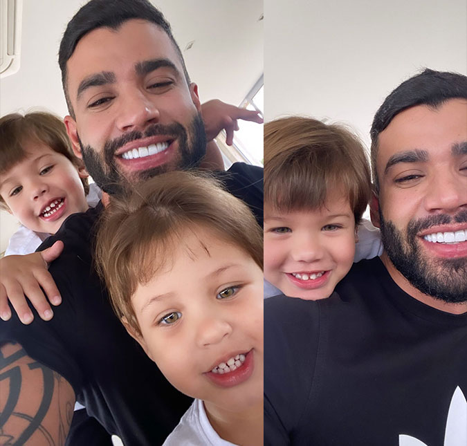 Gusttavo Lima aparece pela primeira vez com os filhos desde a separação de Andressa Suita