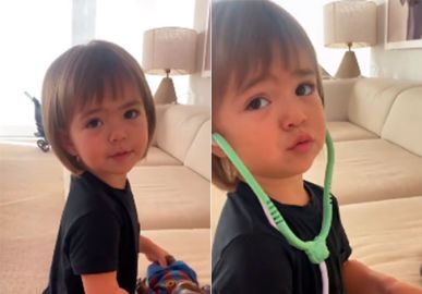 Com coronavírus, Sabrina Sato exibe Zoe brincando de médica e dedica postagem a profissionais de saúde