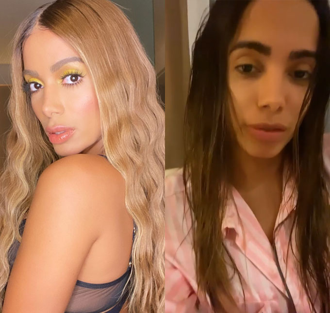 Anitta surge de cara limpa, sem peruca e brinca sobre aparência real: <i>Toma susto não</i>