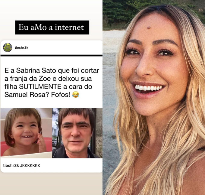 Sabrina Sato brinca sobre <i>meme</i> de novo visual de Zoe: <i>A cara do Samuel Rosa</i>