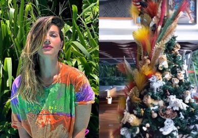 Giovanna Ewbank monta árvore de Natal e mostra que ela é inspirada em safári da África
