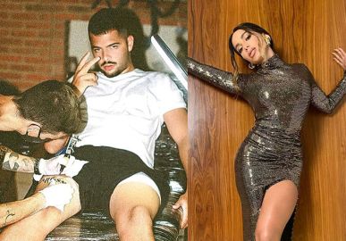 Pedro Sampaio mostra tatuagem com nome <i>verdadeiro</i> de Anitta e ela comenta: <i>Besta</i>