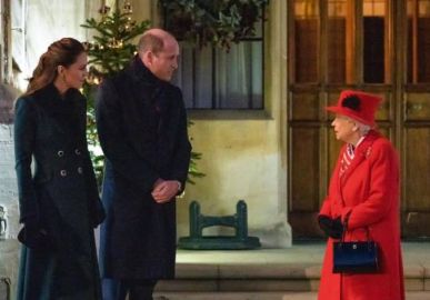 Usando máscaras, Kate Middleton e príncipe William se reencontram com Rainha Elizabeth II; veja as fotos!