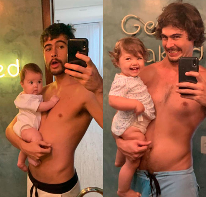 Rafael Vitti posta sequência de fotos mostrando como a filha cresceu e Tatá Werneck comenta; veja