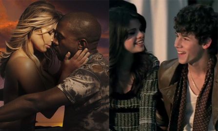 Kim Kardashian e Kanye West, Nick Jonas e Selena Gomez... Relembre os casais que já participaram de clipes juntos!