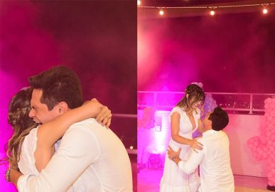 Comemoração dupla! Lucas Veloso pede a namorada em casamento e descobre que será pai de uma menina: <I>A partir de hoje, eu vivo no mundo da Lua!</I>
