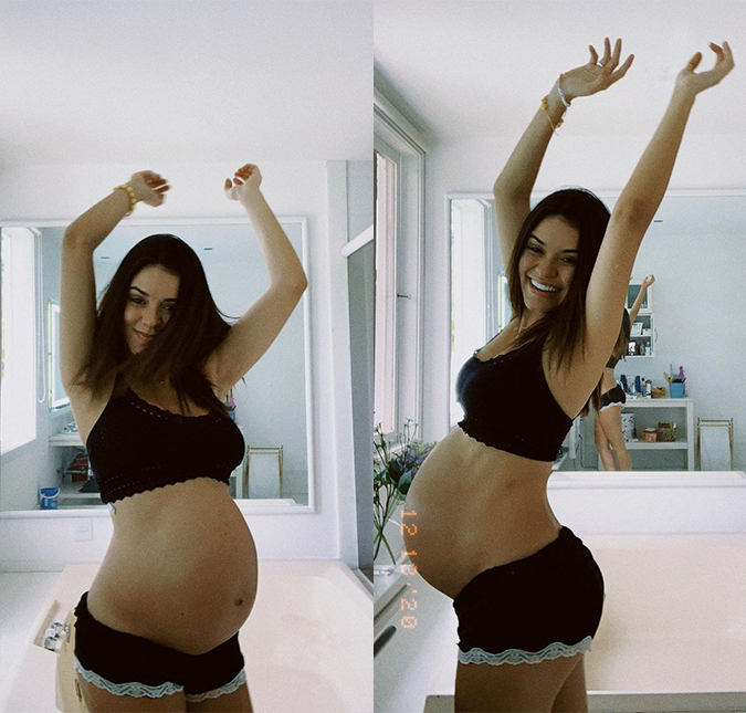Talita Younan dá <I>show</I> de beleza ao exibir barriga de oito meses de gestação: <I>Posso explodir a qualquer momento</I>