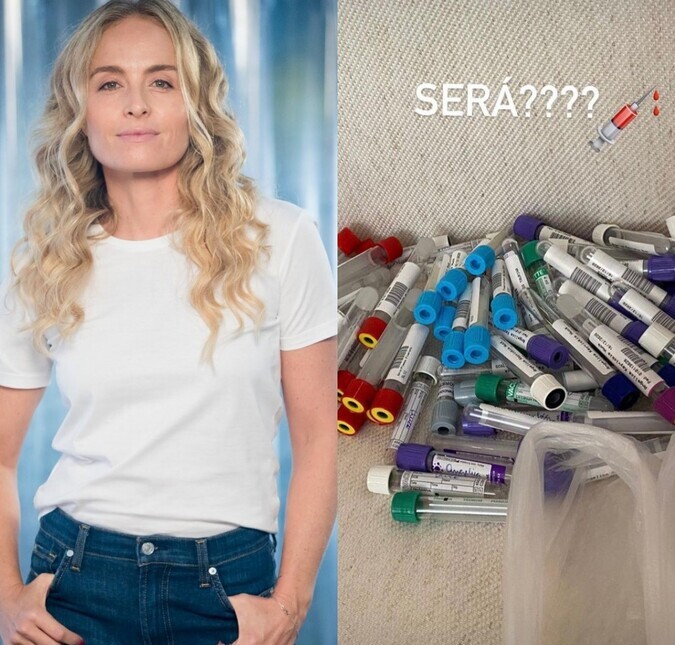 Angélica tira 50 tubos de sangue e brinca com enfermeira: <i>Vampira mãos de fada</i>