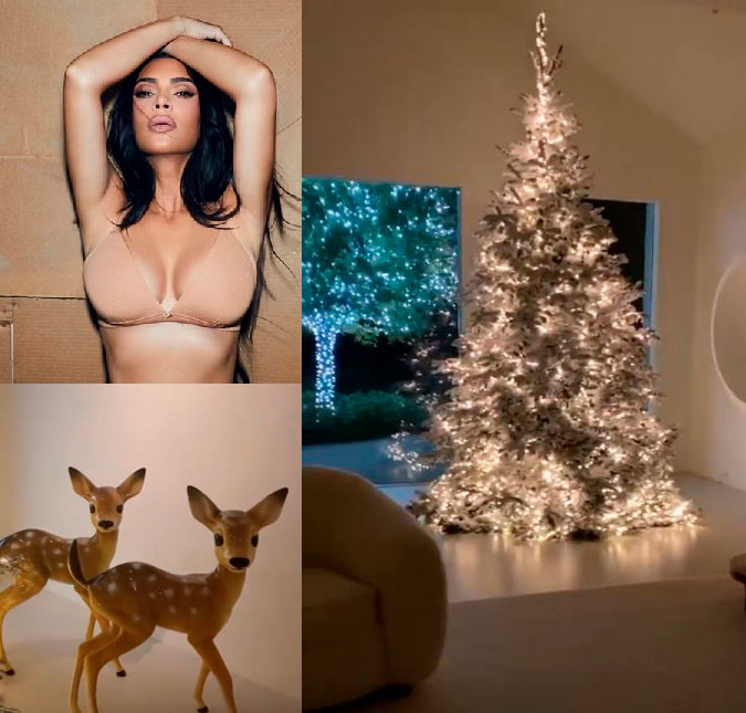 Mesmo descrita como <I>minimalista</I>, decoração de Natal de Kim Kardashian é avaliada em 680 mil reais