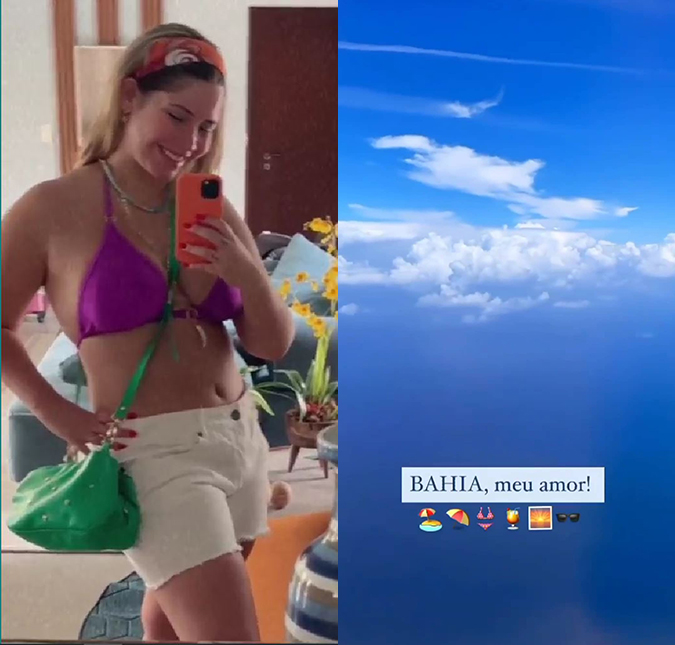 Marília Mendonça publica foto durante viagem à Bahia e chama atenção com barriga sequinha
