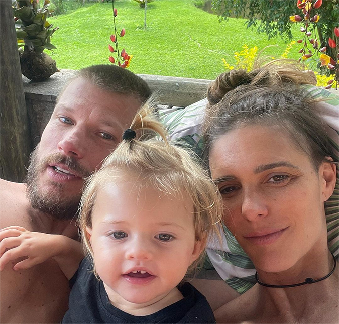 Fernanda Lima e Rodrigo Hilbert posam com a filha Maria Manoela: <I>Chamegando</I>