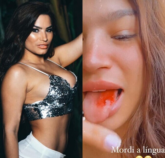 Ex-A Fazenda, Raissa Barbosa morde a língua e se assusta com sangue: <i>- Será que eu preciso tomar ponto?</i>