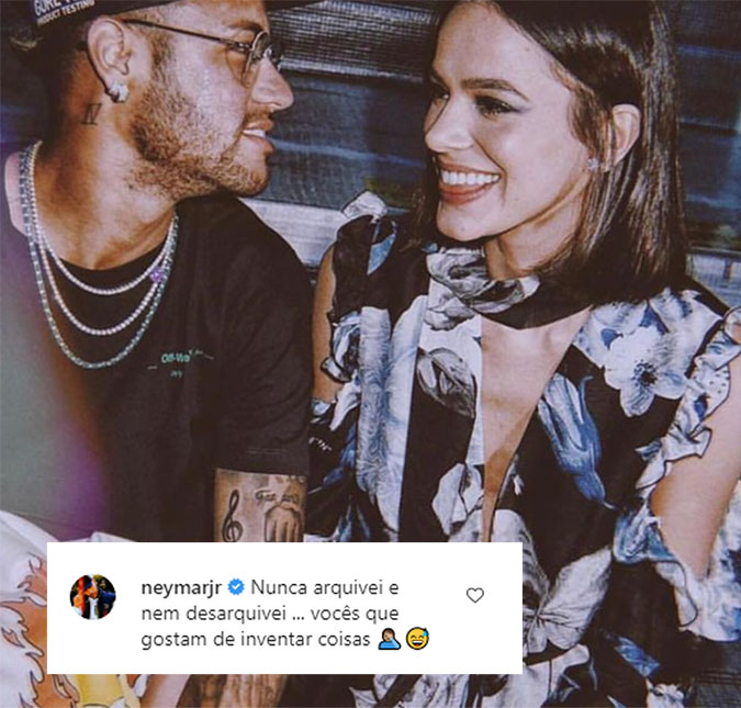 Após rumores, Neymar Jr. nega ter arquivado ou desarquivado fotos com Bruna Marquezine: <i>Vocês gostam de inventar coisas</i>