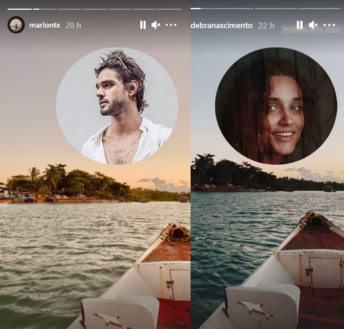 Débora Nascimento e Marlon Teixeira, ex de Bruna Marquezine, aumentam rumores de namoro após postarem fotos iguais