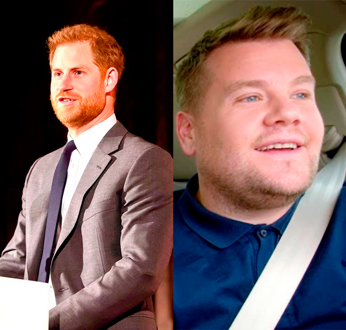 Príncipe Harry é visto em gravação com o apresentador James Corden, diz <i>site</i>