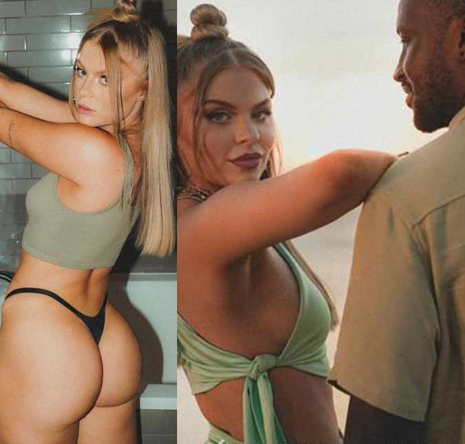 Luísa Sonza posa de calcinha fio dental em bastidores do novo clipe com Thiaguinho