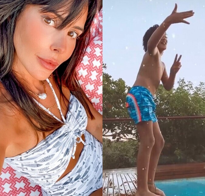 Filhos de Marcos Mion <i>zoam</i> a mãe, Suzana Gullo, ao imitarem o jeito de blogueira dela; assista!