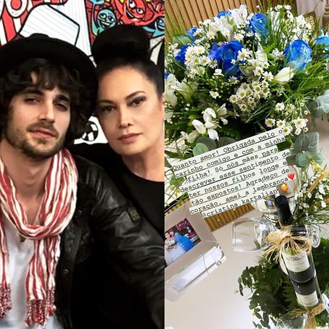 Cristina Karthalian, mãe de Fiuk, manda flores para a casa da mãe de Thaís e desabafa: <i>Estamos juntas</i>