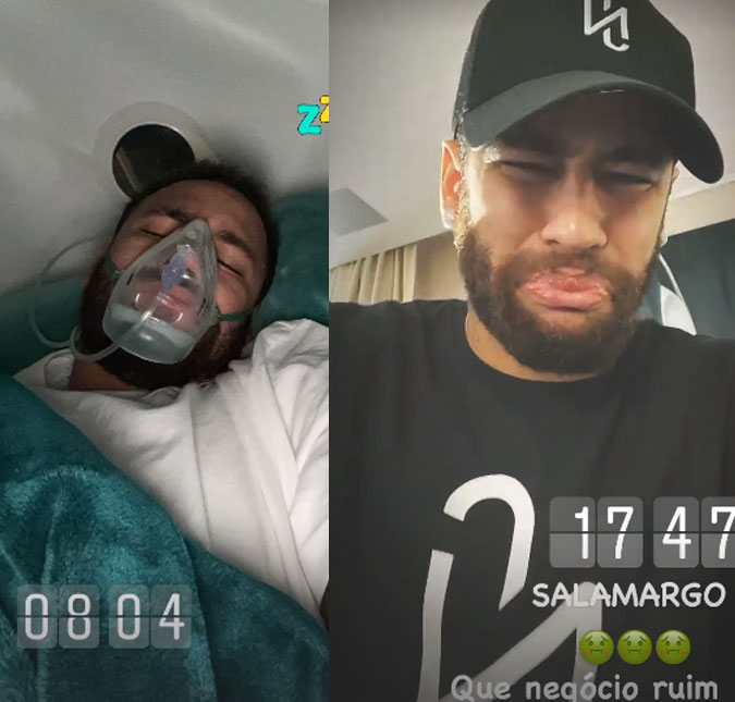 Neymar Jr. assusta seguidores ao aparecer com máscara de oxigênio em rede social