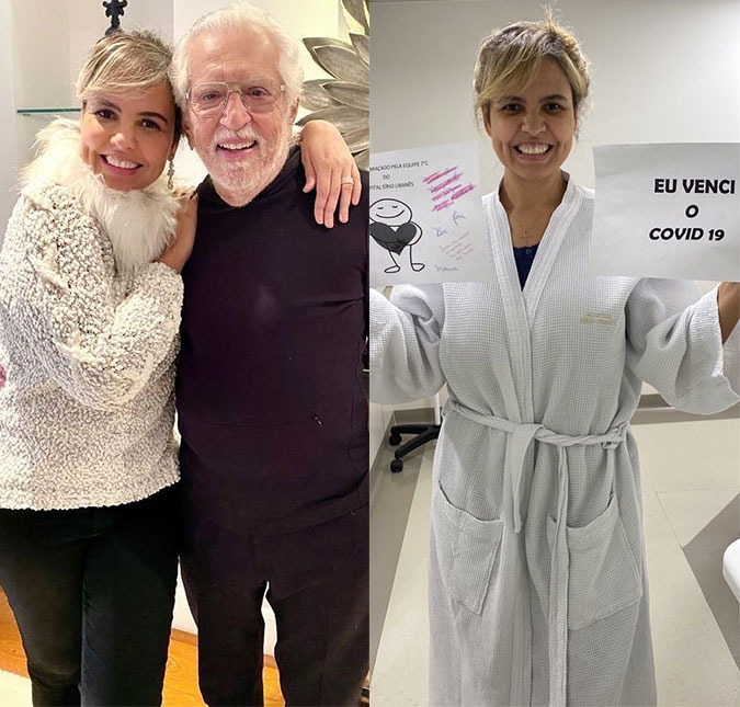 Esposa de Carlos Alberto de Nóbrega, Renata Domingues vence a Covid-19 e recebe alta: <I>- Muitas pessoas não tiveram a mesma sorte</I>