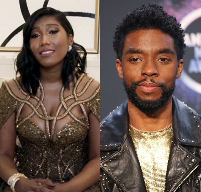 Viúva de Chadwick Boseman faz discurso emocionante após vitória do ator no <i>Globo de Ouro: - Querido, você sempre será lembrado</i>