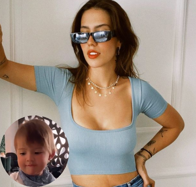 Gabi Brandt mostra o filho mais velho querendo pegar o caçula no colo