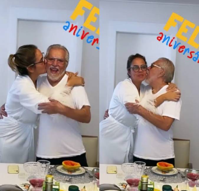 Carlos Alberto de Nóbrega ganha <i>85 beijinhos</i> da esposa para celebrar 85 anos de idade; assista!