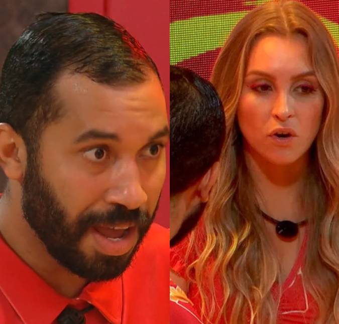 Em discussão na festa do <i>BBB21</i>, Carla Diaz diz para Gilberto que <i>viu tudo</i> no paredão falso e o <i>brother</i> desconfia: <i>- São dez câmeras</i>