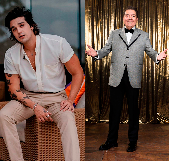 Luan Santana se emociona ao fazer apelo para que Faustão não se aposente: <i>- Eu espero que você fique com a gente</i>