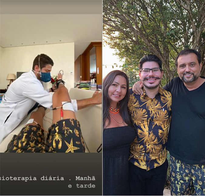 Após internação por Covid-19, Geraldo Luís exibe fisioterapia e comemora aniversário do filho: <i>Vivos e juntos</i>