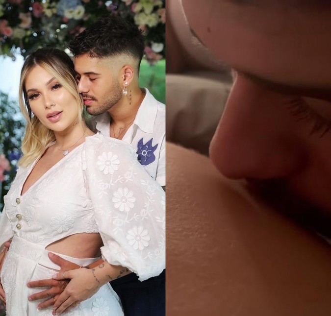 Zé Felipe derrete a <i>web</i> ao compartilhar a filha se mexendo na barriga da esposa; assista ao vídeo!