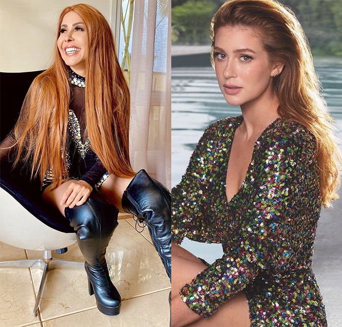 Após 25 anos, Joelma dá adeus ao loiro, vira ruiva e Marina Ruy Barbosa comenta: <I>Acabou o meu reinado</I>