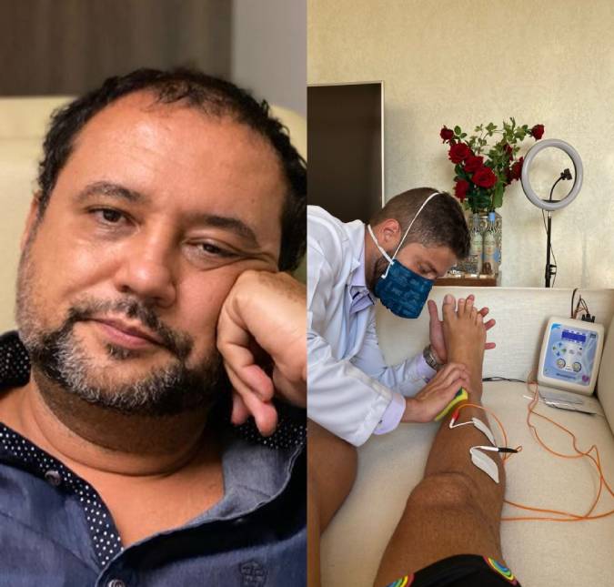 Geraldo Luís usa esponja de cozinha e de aço para tratar sequelas deixadas pelo coronavírus