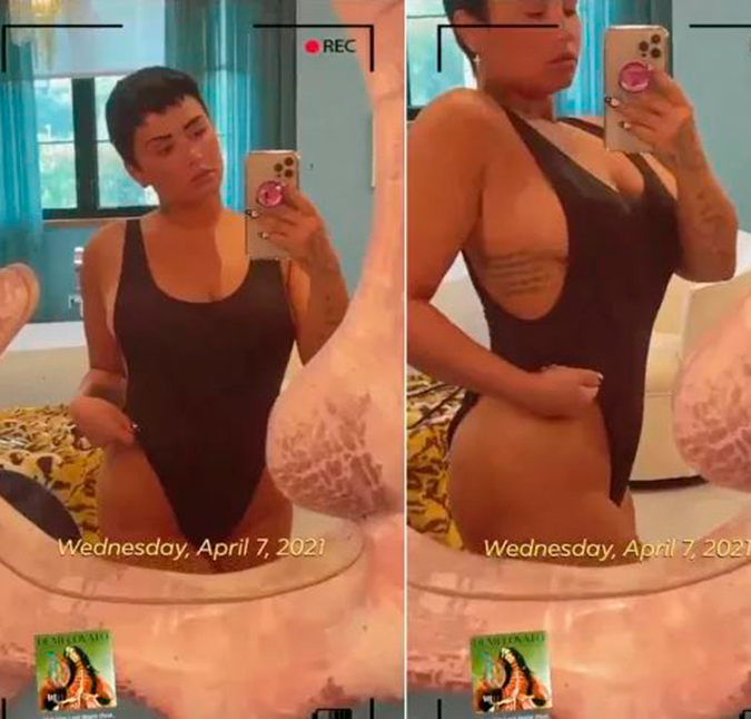 Demi Lovato exibe corpão e super decote nas redes sociais; veja o vídeo