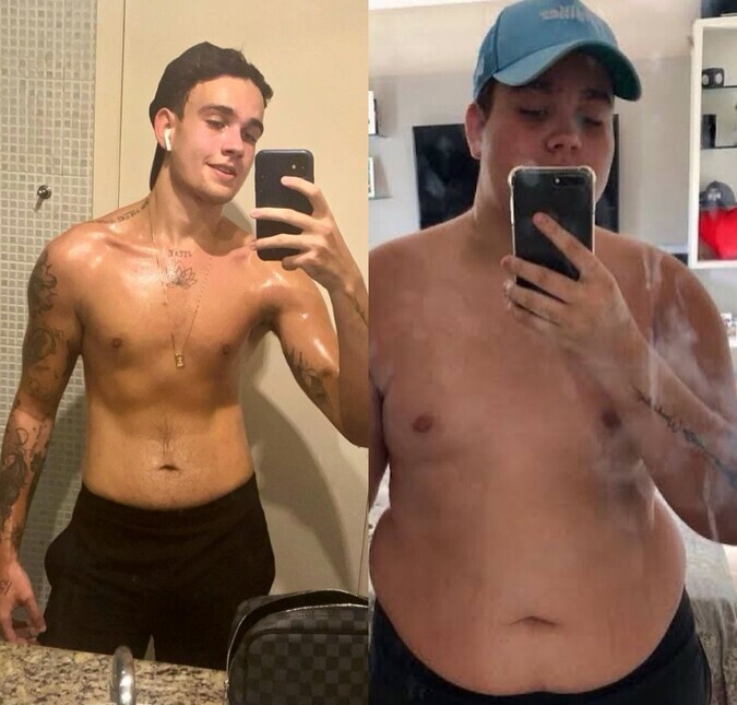 Filho de Solange Almeida perde 70 quilos e impressiona com fotos do antes e depois