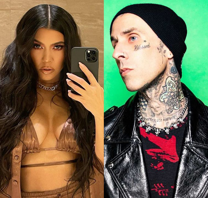Travis Barker tatua nome de Kourtney Kardashian um mês e meio após assumir namoro com a <i>socialite</i>; veja!