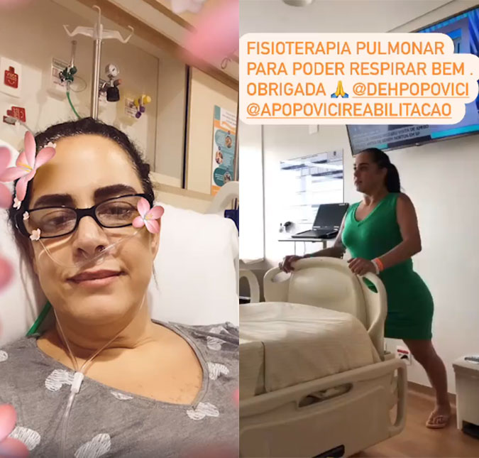 Com coronavírus, Silvia Abravanel compartilha rotina de fisioterapia pulmonar no hospital