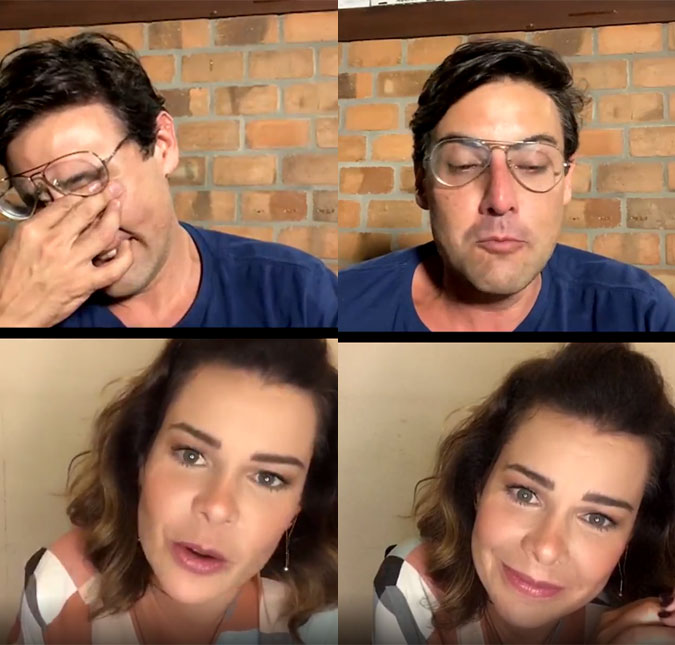 Bruno De Luca chora com agradecimento de Fernanda Souza em <I>live</I>: <I>- Eu te amo desde aquele dia, e isso já tem 20 anos</I>