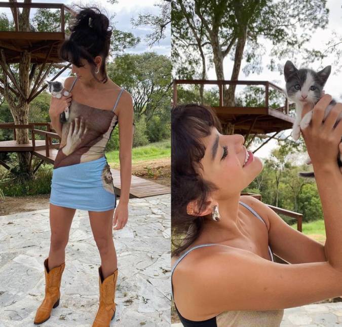 Bruna Marquezine adota gata com Enzo Celulari: <i>Coisa mais linda nossa filha</i>
