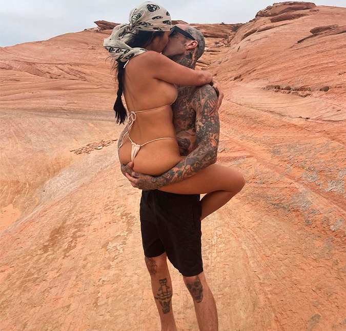 Kourtney Kardashian publica foto ousada com Travis Barker: <i>Igual ao paraíso</i>