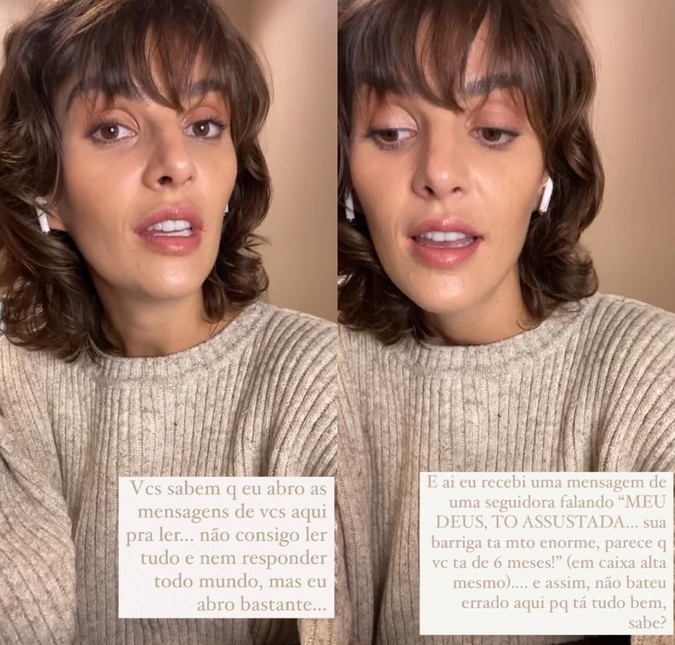 Grávida, Monica Benini rebate seguidora que falou sobre o tamanho de sua barriga: <i>- Melhor não comentar esse tipo de coisa</i>