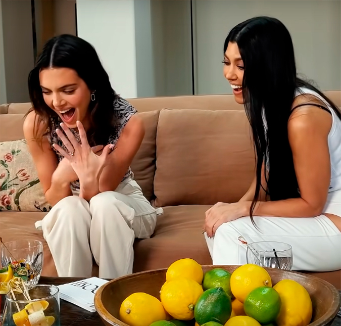 Kendall Jenner trolla as irmãs com notícia de noivado durante jogo com Kourtney Kardashian; saiba mais!