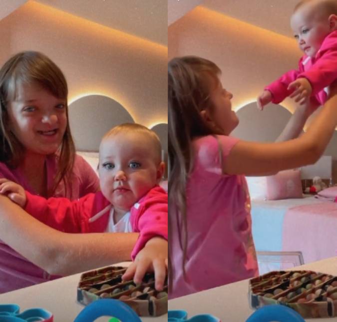 Rafa Justus mostra momento fofo em que Vicky, filha de Ana Paula Siebert, não quer sair de seu colo; assista ao vídeo!