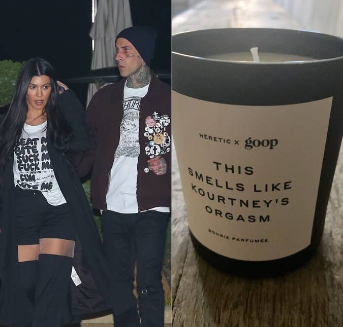 Kourtney Kardashian ganha de presente do namorado, Travis Barker, uma vela com cheiro de orgasmo; entenda!