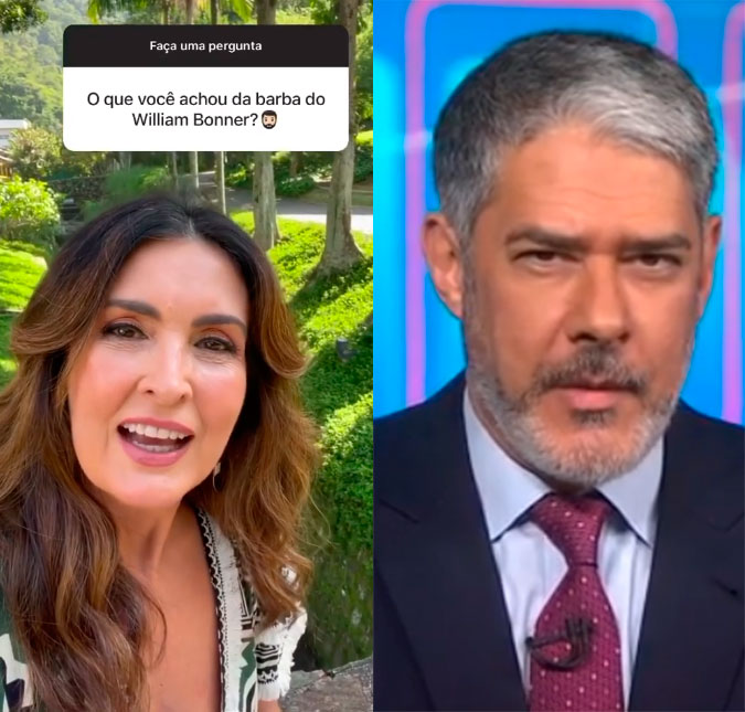 Fátima Bernardes elogia a barba do ex-marido, William Bonner; veja!