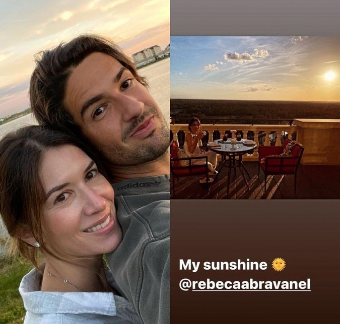 Alexandre Pato posta foto romântica ao lado da esposa, Rebeca Abravanel; confira!
