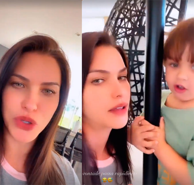 Andressa Suita brinca sobre ter filha após explicar os <i>looks</i> iguais dos filhos: <i>Já passou!</i>