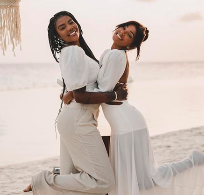No Caribe, Ludmilla se casa com Brunna Gonçalves novamente; confira!