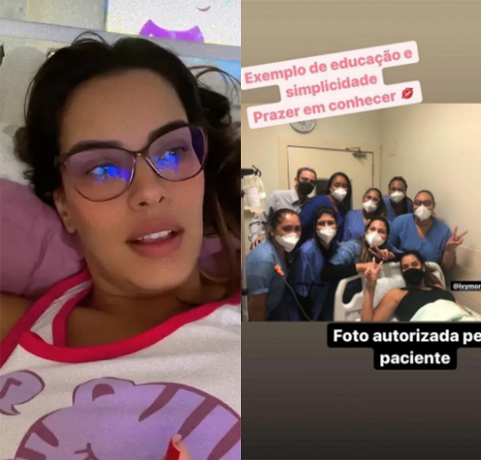 Após desmaiar em casa, Ivy Moraes passa por cirurgia de emergência: - <i>Foi um grande susto, mas já estou me sentindo melhor</i>